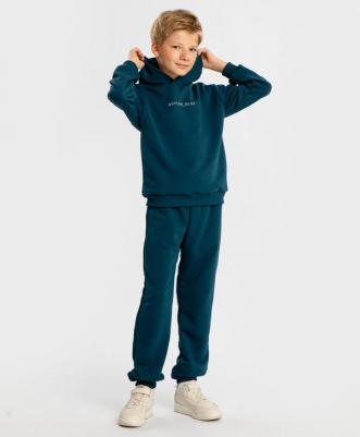 Толстовка с капюшоном и принтом синяя детская, 164, 224BBBB1608 – фото 3