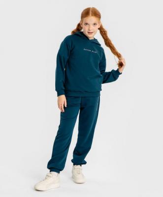 Толстовка с капюшоном и принтом синяя детская, 164, 224BBBB1608 – фото 6