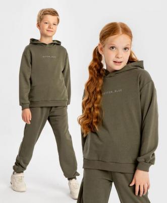 Толстовка с капюшоном и принтом зеленая детская, 104, 224BBBB1606