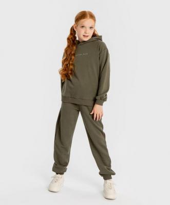 Толстовка с капюшоном и принтом зеленая детская, 104, 224BBBB1606 – фото 5