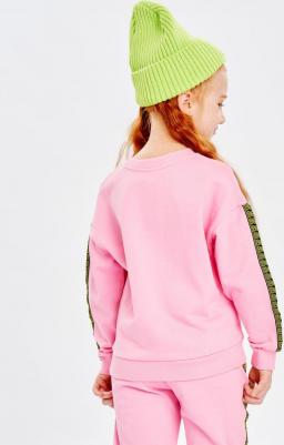 Толстовка с лампасами и принтом розовая (104) – фото 6