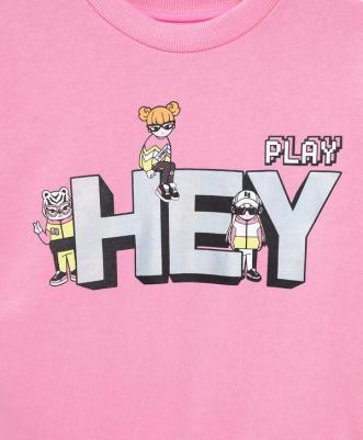 Толстовка с лампасами и принтом розовая (104) – фото 7