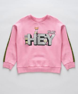 Толстовка с лампасами и принтом розовая (104) – фото 8