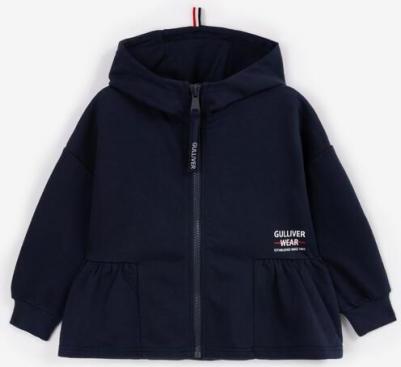 Толстовка распашная с баской синяя для девочки, 122, 22403GMC1607 – фото 5