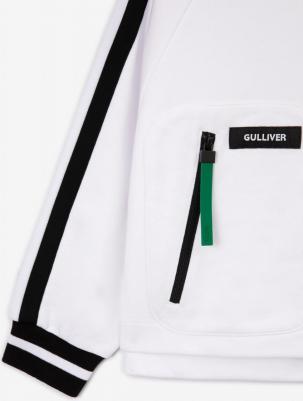 Толстовка распашная с отделкой белая для девочки (98) – фото 3