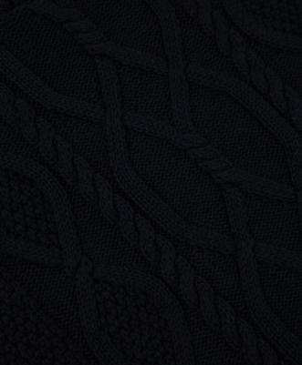 Жилет объёмный вязаный с косами синий для девочки (158) – фото 3