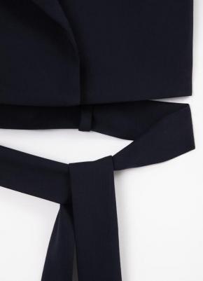 Жилет укороченный со съёмным поясом синий для девочки, 152, 224GSGJC4702 – фото 3