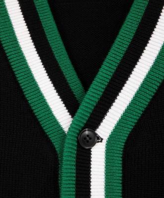 Кардиган оверсайз с контрастной отделкой чёрный для мальчика, 122, 22404BMC3501 – фото 6