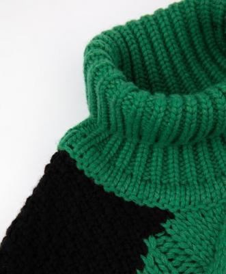 Свитер оверсайз тёплый вязаный зелёный для мальчика, 104, 22404BMC3301 – фото 4