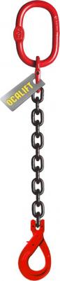 Цепной строп 1СЦ 1,12т 2,5м с самозакрывающимся крюком одноветвевой цепь глазированная 6x18 T8 G80 1sc1120t25sf