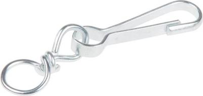 Применяется для бытовых целей, крепления ремней, веревок, шнуров, ключей. Карабин типа А представляет собой замкнутую восьмерку с пружинящими