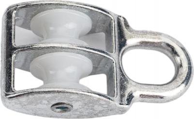 Двойной оцинкованный блок для троса, нейлоновый шкив 15мм 1шт - ярлык 112728 – фото 2