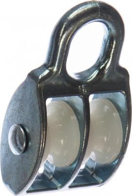 Двойной оцинкованный блок для троса, нейлоновый шкив 15мм 1шт - ярлык 112728