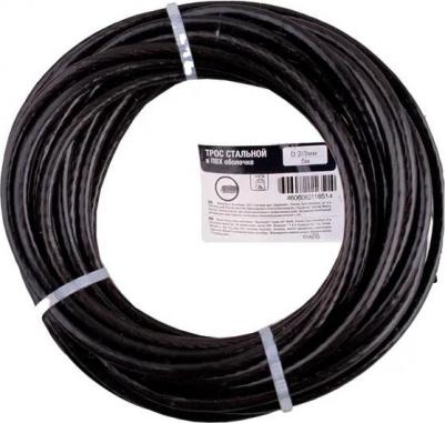 Трос стальной 2/3 мм 5 м цвет черный – фото 2
