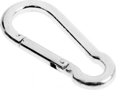 Карабин пожарный Krep, DIN 5299с, 10х100 мм, оцинкованный – фото 1