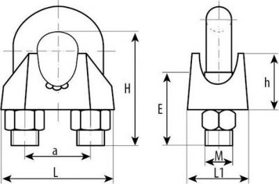 Оцинкованный зажим троса 4-304415-03 – фото 1