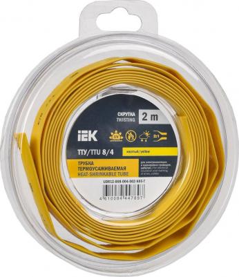 Трубка термоусадочная ТТУ нг-LS 8/4 желтая (2м/упак), цена за 1 упак