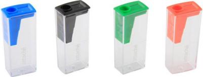 Точилка на 1 отв, прямоуг. c прозр. контейнером, ассорти – фото 4