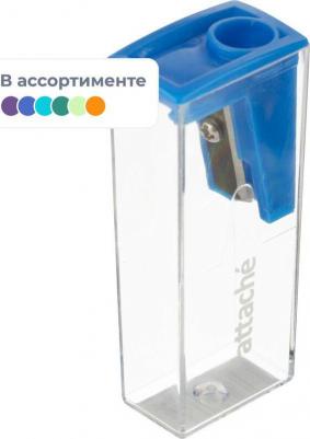 Точилка на 1 отв, прямоуг. c прозр. контейнером, ассорти – фото 5