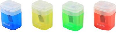 Точилка на 1 отвт, прямоуг, с цветным контейнером, ассорти – фото 3