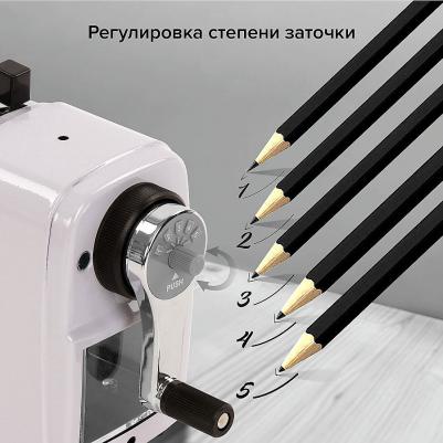 Точилка механическая "METALLIC-X", для ч/гр и цветных карандашей, крепление, металлический корпус, 228481 – фото 1