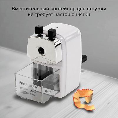 Точилка механическая "METALLIC-X", для ч/гр и цветных карандашей, крепление, металлический корпус, 228481 – фото 18