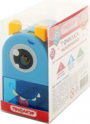 Точилка механическая "Монстрик", корпус голубой, для чернографитных и цветных карандашей, 229715 – фото 3