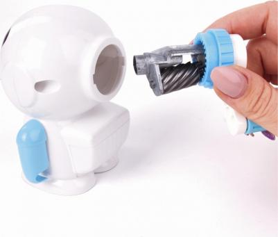 Точилка механическая "Юнландик в Космосе", корпус белый с голубым, 228486 – фото 3