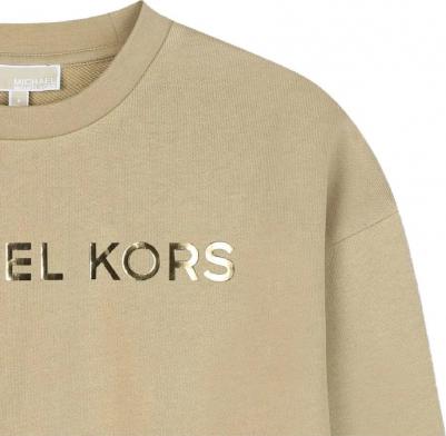 Хлопковая толстовка для девочки, бежевый – фото 1