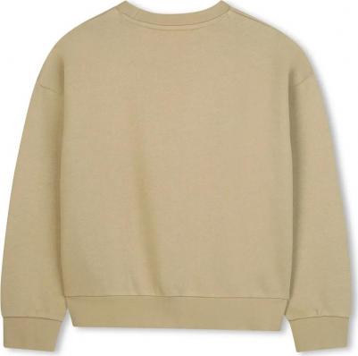 Хлопковая толстовка для девочки, бежевый – фото 2