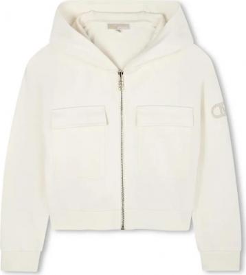 Хлопковая толстовка для девочки, кремовый