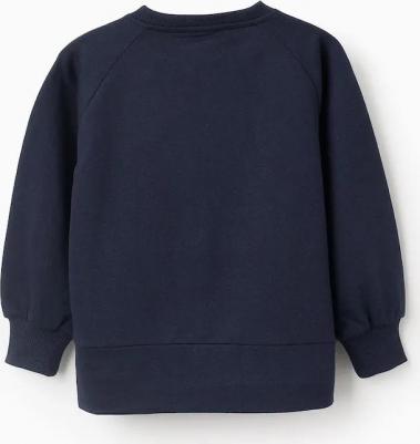 Детская толстовка с принтом и ребристыми манжетами, розовый – фото 6