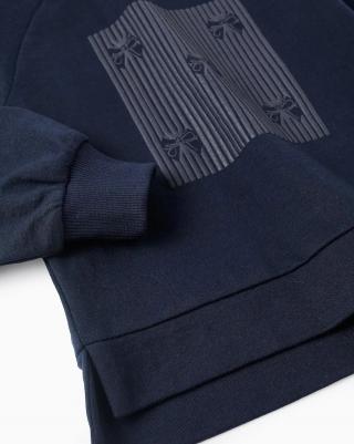 Детская толстовка с принтом и ребристыми манжетами, розовый – фото 8