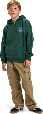 Детская толстовка на молнии с графическим принтом, темно-зеленый – фото 6