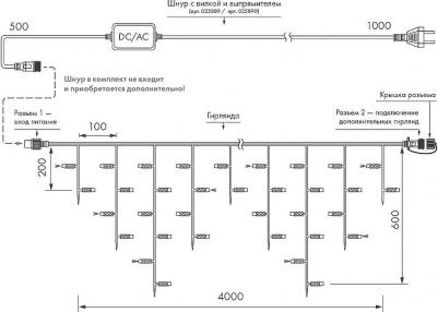 Светодиодная гирлянда ARD-EDGE-PRO-4000x600-WHITE-128LED-MILK-FLASH White – фото 2