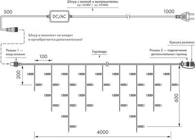 Светодиодная гирлянда ARD-Edge-Pro-4000x600-White-128LED-Std Warm 026029 – фото 3