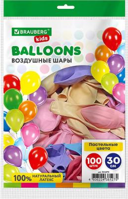 Шары воздушные 30 см 100 штук МАКАРУНС ассорти