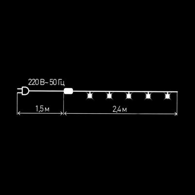 ENIN - GC ENIN - GC Гирлянда LED Нить Мишура 3,9 м зеленый провод, холодный свет, 220V, цена за 1 шт – фото 11