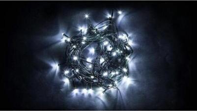Гирлянда 230V 400 LED 40м, 2700K, с эффектом стробов, IP 44, шнур 3м, CL07, цена за 1 шт