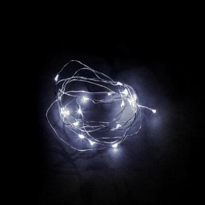 Гирлянда линейная Роса, 20 LED 2м, 5000К, батарейки 2*АА, IP 20, шнур 0,5м,CL570, цена за 1 шт – фото 4