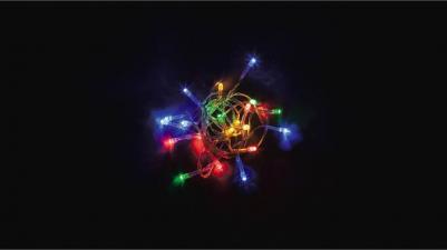 Гирлянда линейная "шарики" 40 LED мульти, длина 4 м, батарейки 3*АА, IP20, шнур 0,5 м, CL556, цена за 1 шт – фото 7