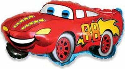 Воздушный шар фольгированный на 23 февраля/день рождения мужчине/мальчику/ребенку Тачки/Машина Молния Маккуин, 75х105 см – фото 1
