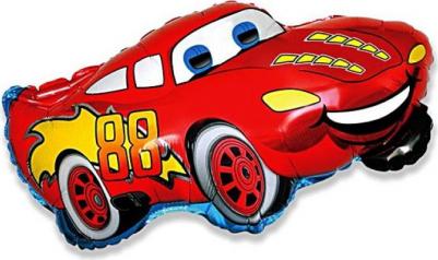 Воздушный шар фольгированный на 23 февраля/день рождения мужчине/мальчику/ребенку Тачки/Машина Молния Маккуин, 75х105 см – фото 4