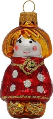 Елочная игрушка Домовой стекло разноцветная (высота 9 см)