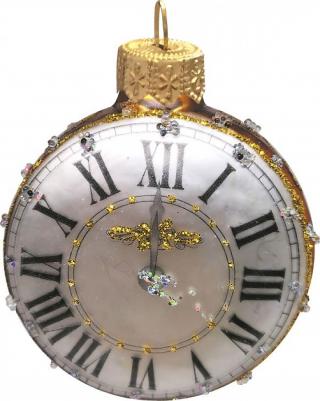 Украшение елочное "Часы круглые", в подарочной упаковке, h-7,5 см – фото 2