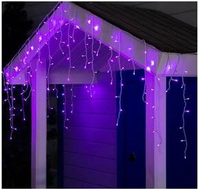 Гирлянда"Бахрома" 3 х 0.6 м, Ip44, Умс, белая нить, 160 Led, свечение фиолетовое, 220 В Ligh – фото 3