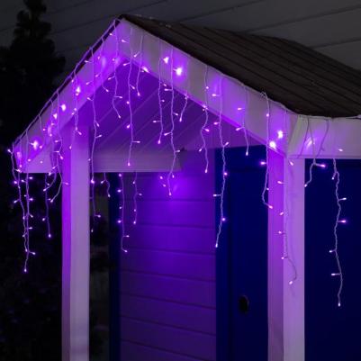 Гирлянда"Бахрома" 3 х 0.6 м, Ip44, Умс, белая нить, 160 Led, свечение фиолетовое, 220 В Ligh