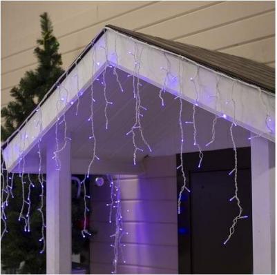 Гирлянда"Бахрома" 3 х 0.6 м, Ip44, Умс, белая нить, 160 Led, свечение фиолетовое, 220 В Ligh – фото 4