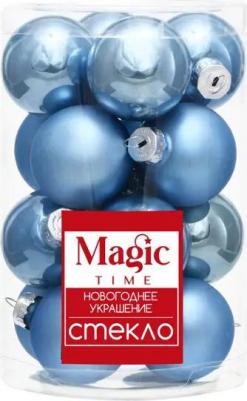 ёлочные шары Набор шаров ёлочных стекло голубые 4680645901816
