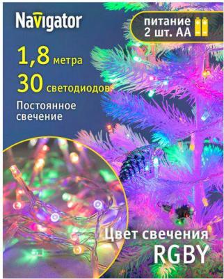 Гирлянда 61 788 NGF-S01-30RGBY-5-1.8m-2AA-TR-IP20, цена за 1 шт